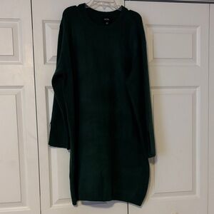 MSK Dark Green Long Sleeve Knit Shift Dress